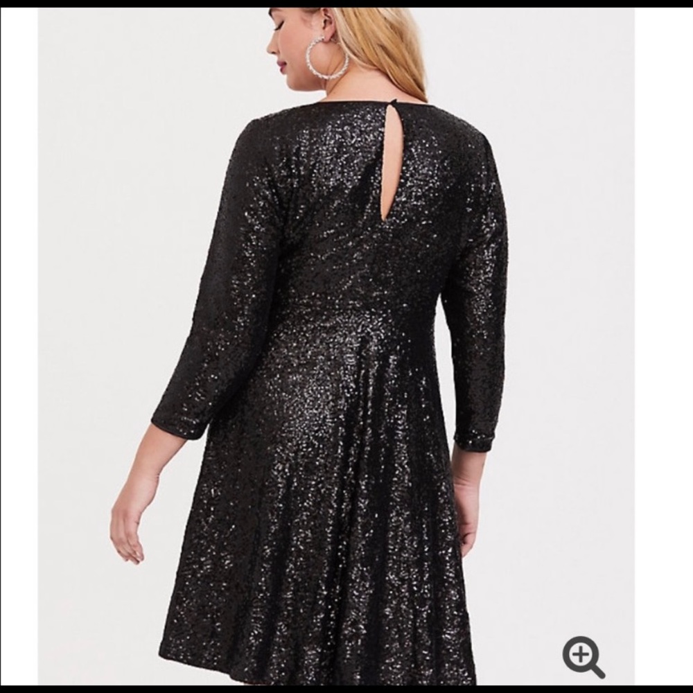 Torrid Special Occasion Black Sequin Skater Dress